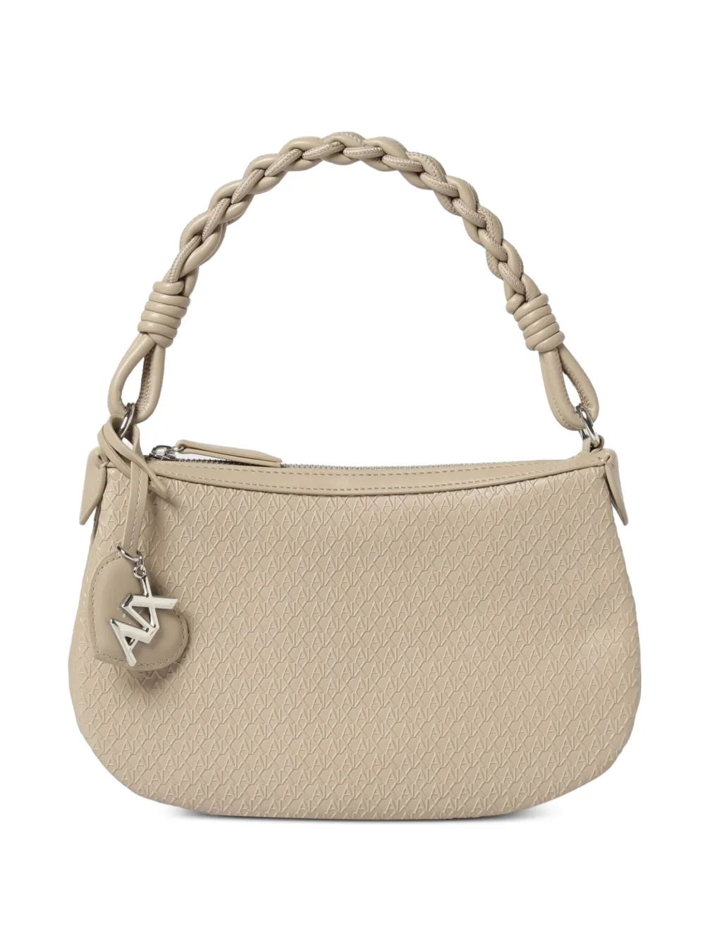 Emporio Armani logo-embossed braided shoulder bag - Toni neutri