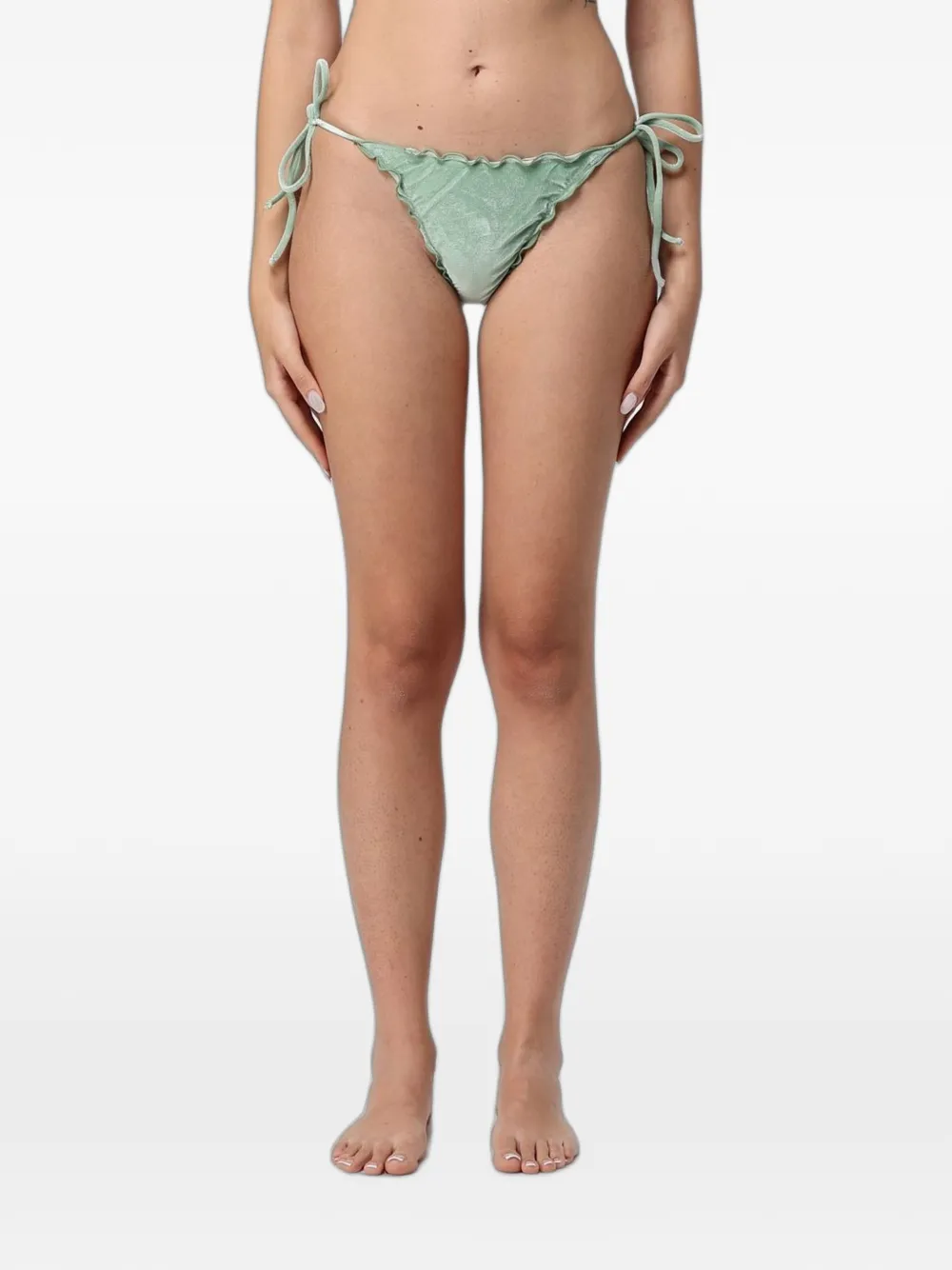 MC2 Saint Barth Miami bikinibroekje met ruches en strikbandjes aan de zijkant Groen