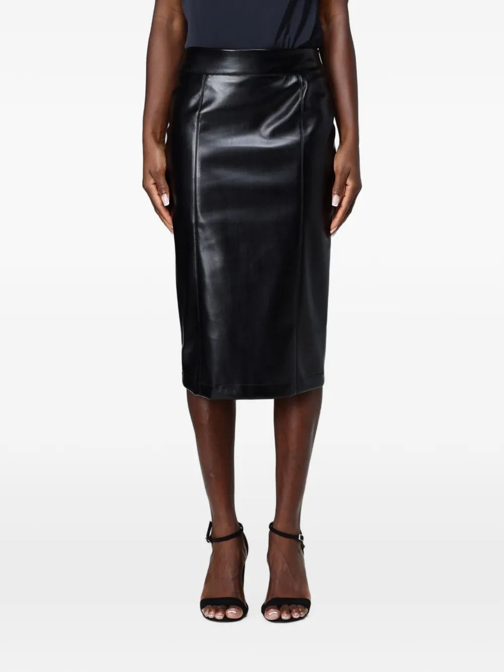 Hanita rear-zip-fastening midi skirt