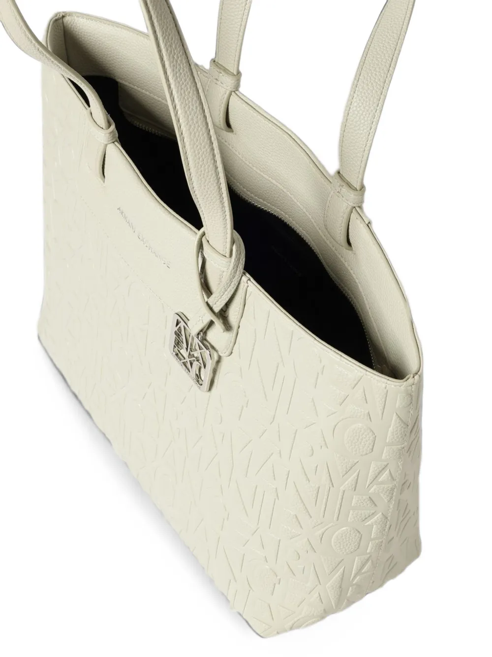 Armani Exchange Shopper met logo-reliëf Beige