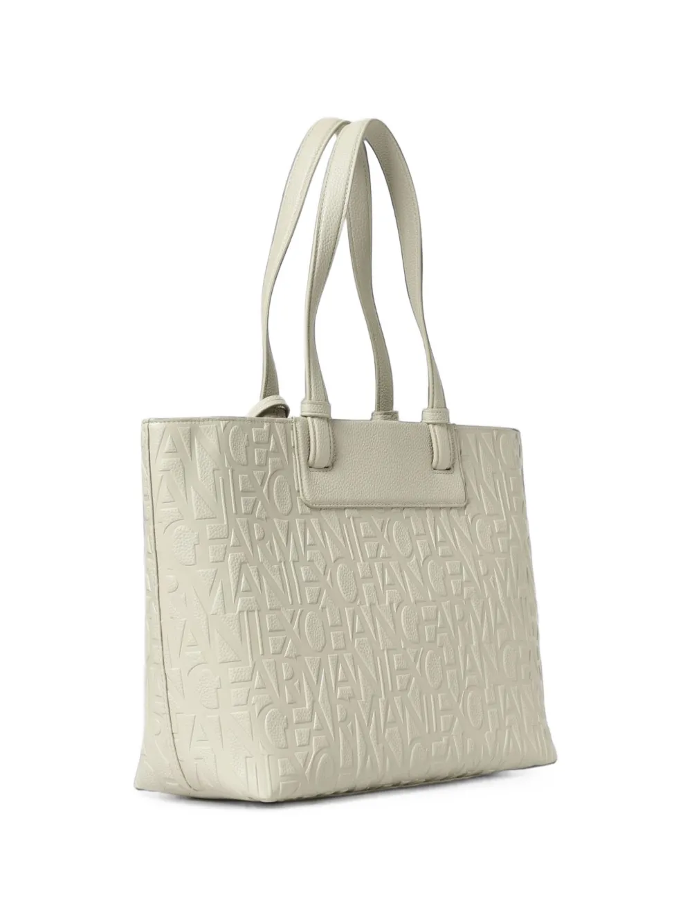 Armani Exchange Shopper met logo-reliëf Beige