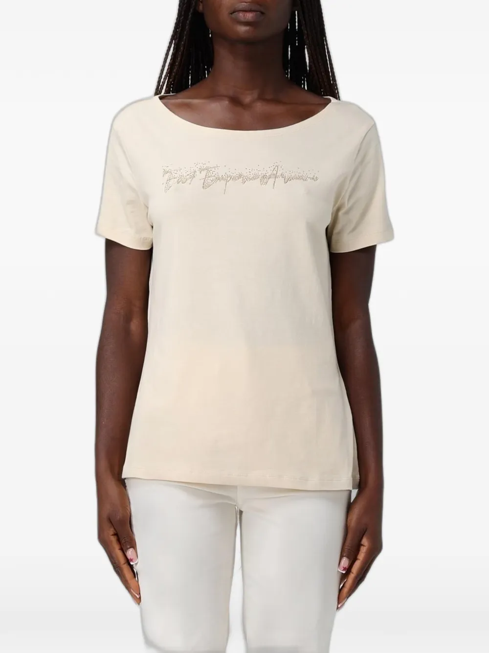 Ea7 Emporio Armani logo-stud cotton T-shirt