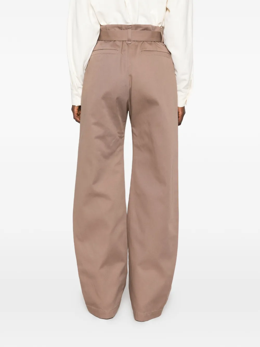 LEMAIRE High-waist plooibroek met ceintuur Bruin