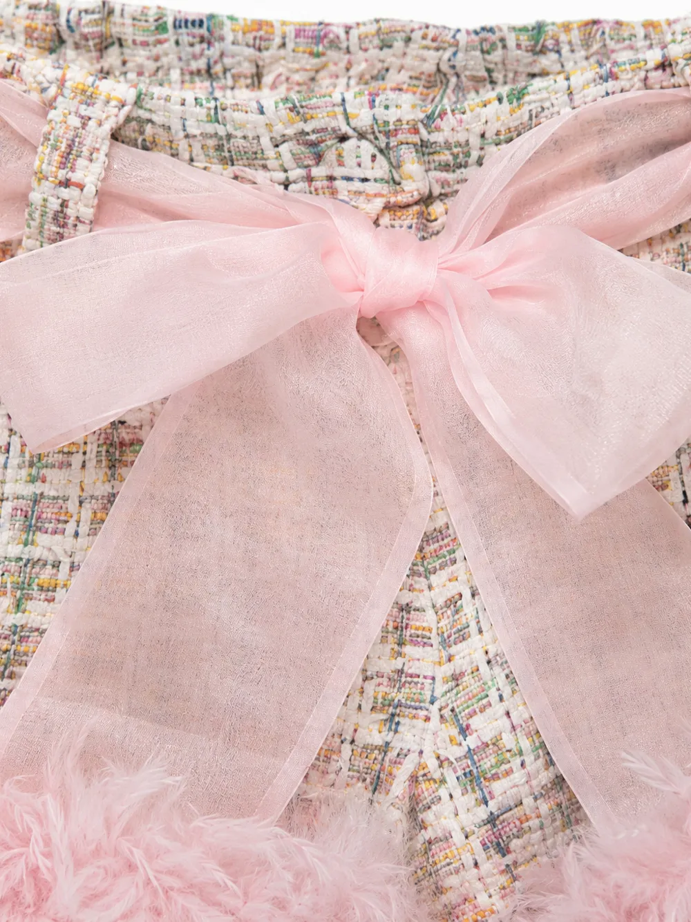 Miss Grant Kids Tweed shorts met afwerking Roze