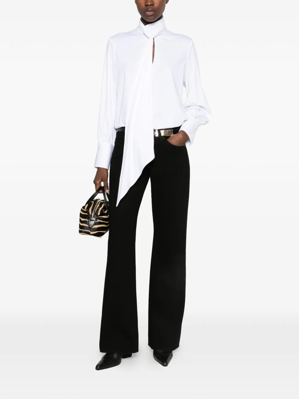 Le Sarte Pettegole Blouse met gedrapeerd detail Wit