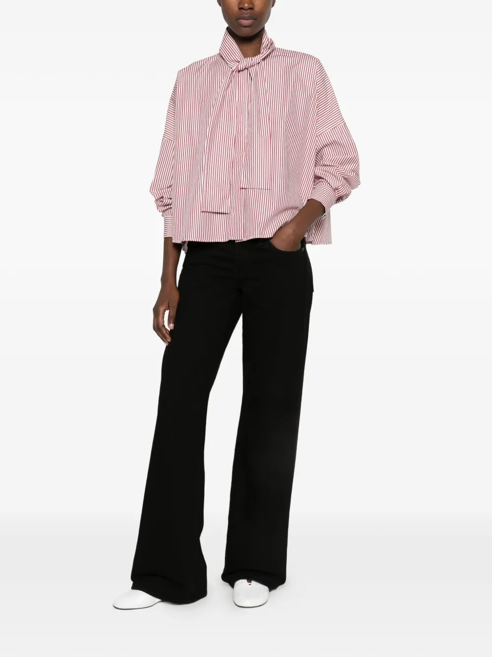 Le Sarte Pettegole Gestreepte blouse Wit