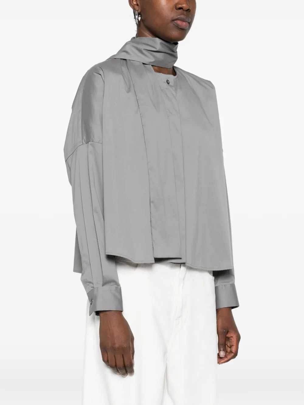Le Sarte Pettegole Blouse met vlakken en sjaaldetail Grijs