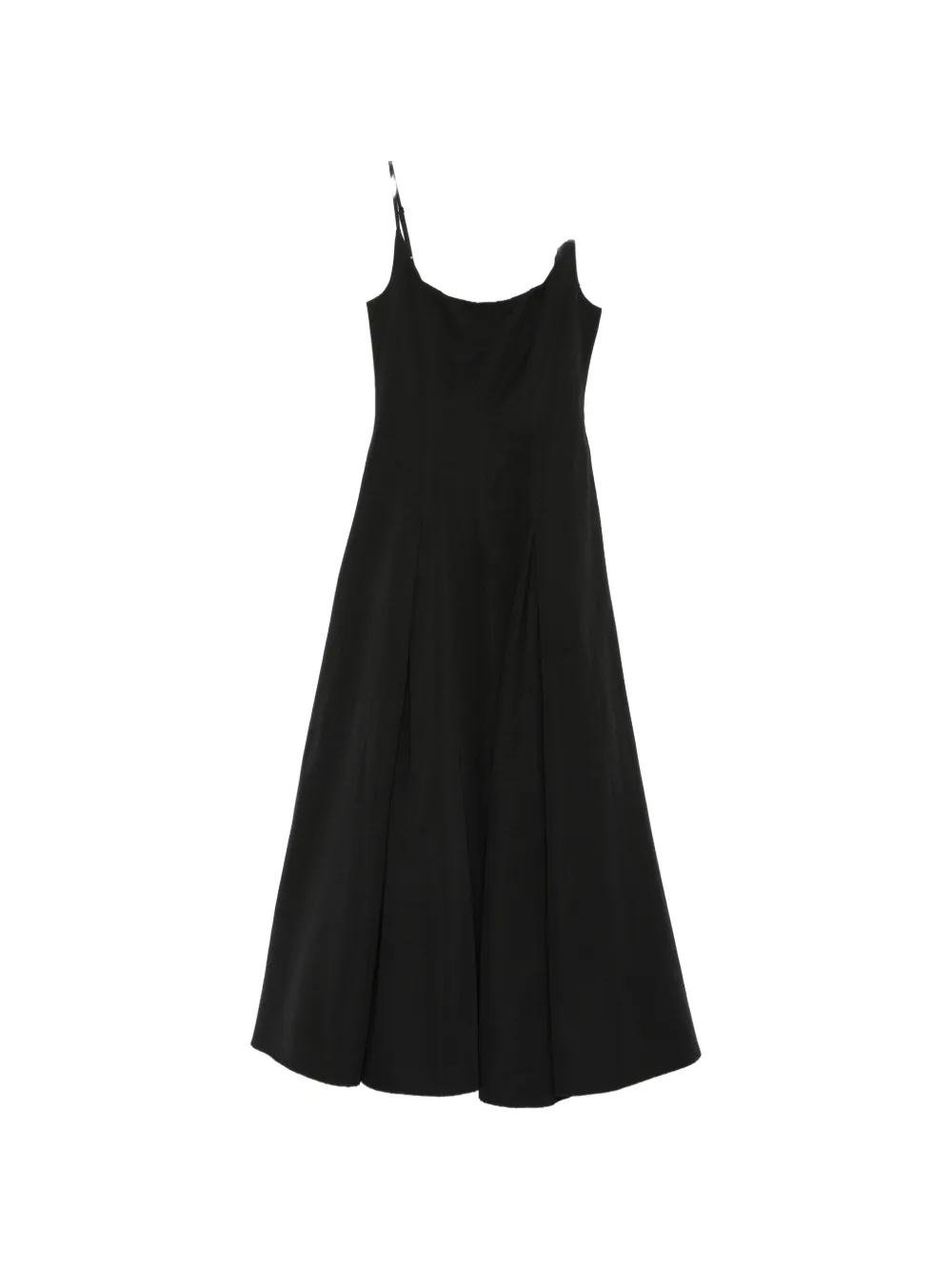 STAUD Jill pleated spaghetti-strap maxi dress - Nero