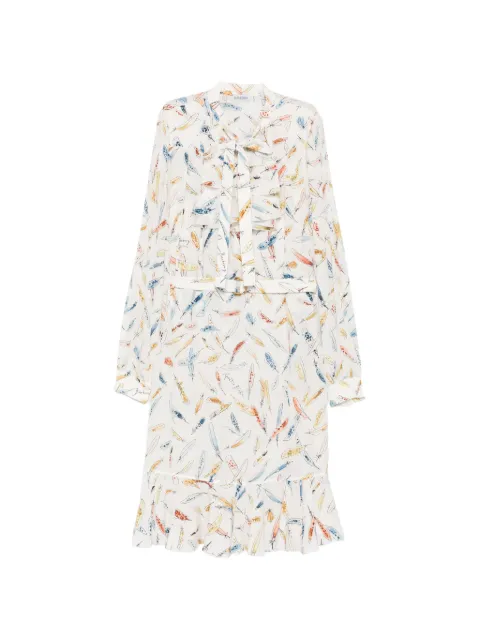 Burberry Quentin Blake Midikleid mit Federn