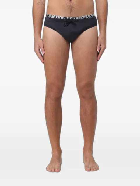 Emporio Armani logo-waistband drawstring swim briefs