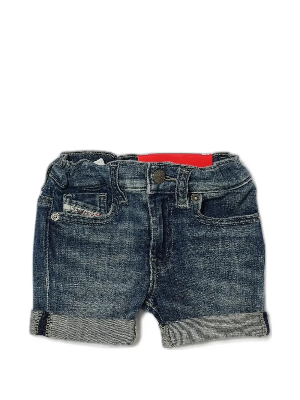 Diesel Kids Jeans-Shorts mit Umschlag - Blau