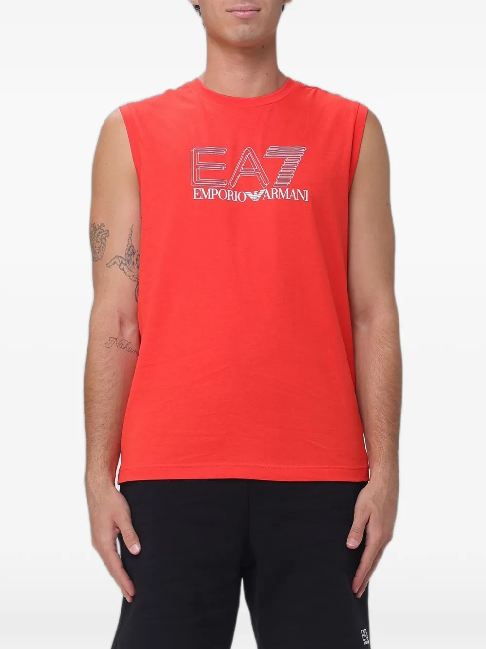 Ea7 Emporio Armani logo-print cotton vest