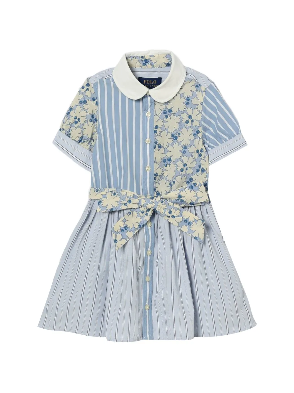 POLO RALPH LAUREN KIDS robe-chemise en popeline - Bleu POLO RALPH LAUREN KIDS robe-chemise en popeline - Bleu