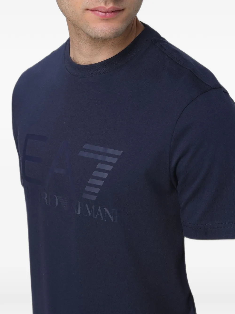 Ea7 Emporio Armani T-shirt met logoprint Blauw