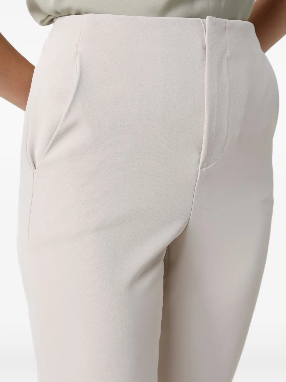 Hanita Broek met omgeslagen pijpen Beige