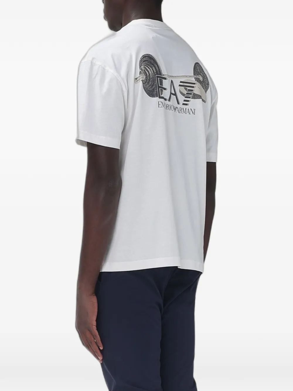 Ea7 Emporio Armani Katoenen T-shirt met logoprint Wit