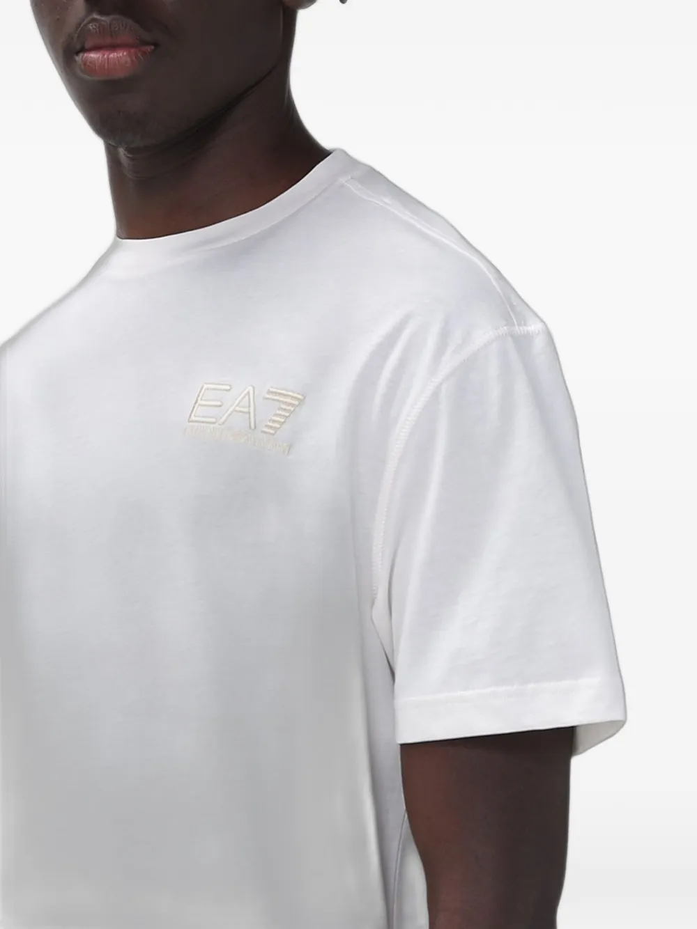 Ea7 Emporio Armani Katoenen T-shirt met logoprint Wit