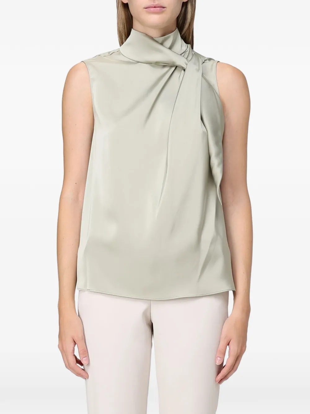 Hanita draped high-neck blouse