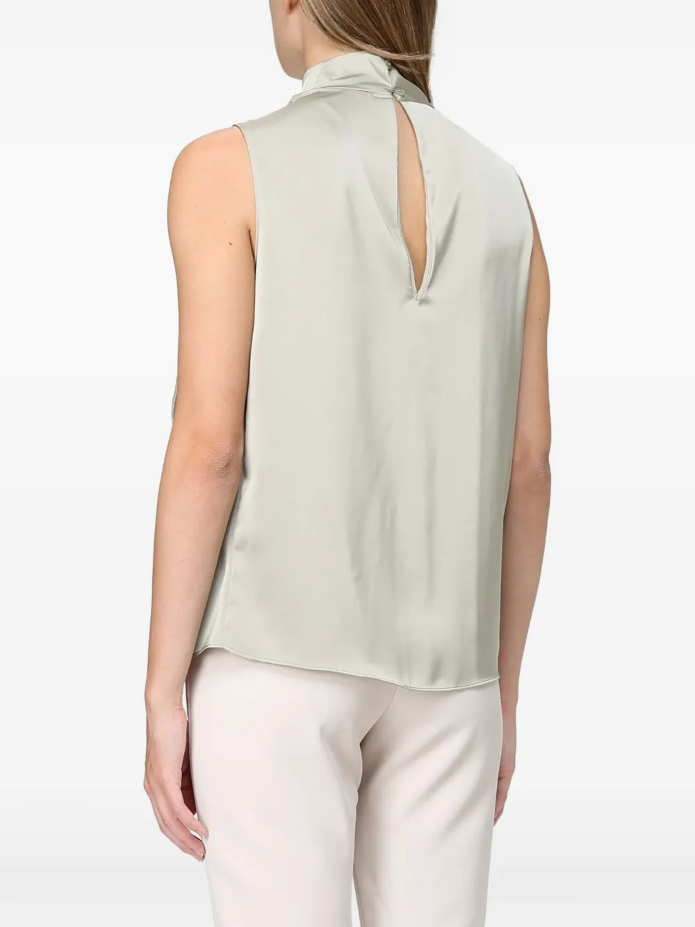 Hanita draped high-neck blouse Groen