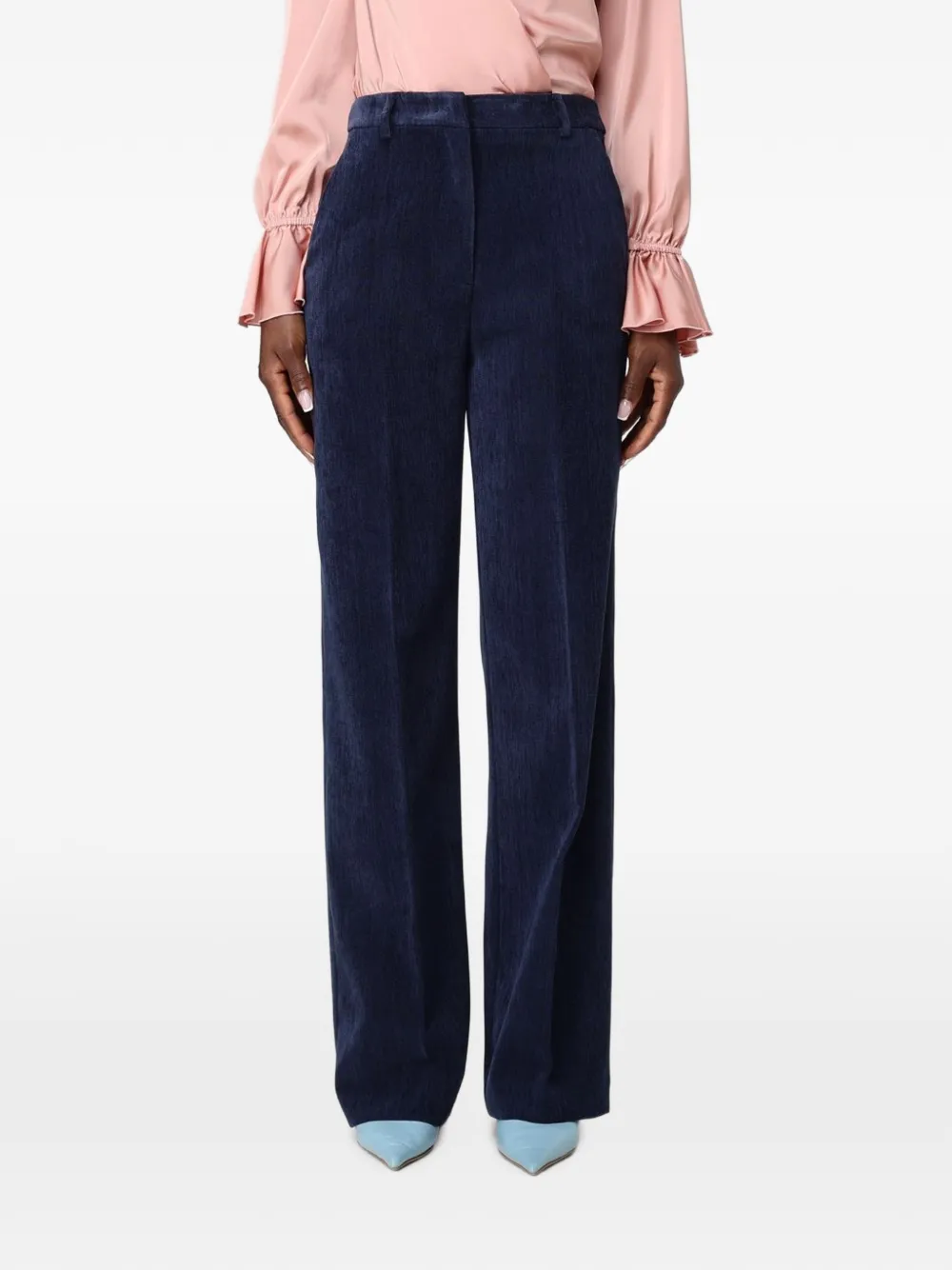 Hanita pantalon ample à taille-haute - Bleu Hanita pantalon ample à taille-haute - Bleu