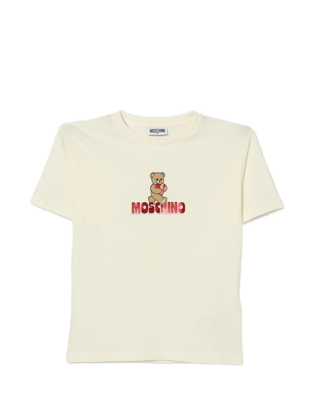 Moschino Kids Teddy Bear logo-print T-shirt - Toni neutri