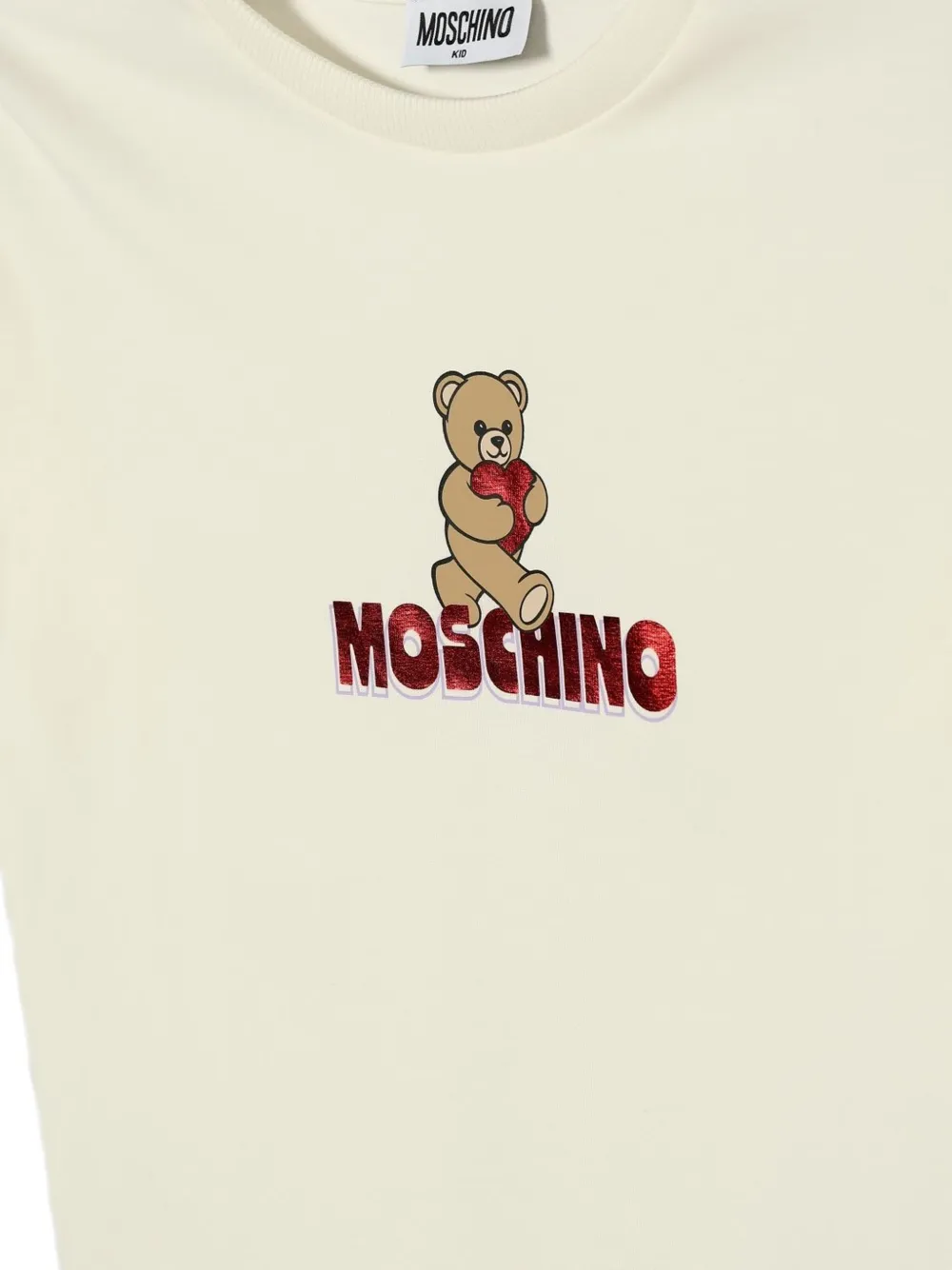 Moschino Kids T-shirt met logoprint Beige