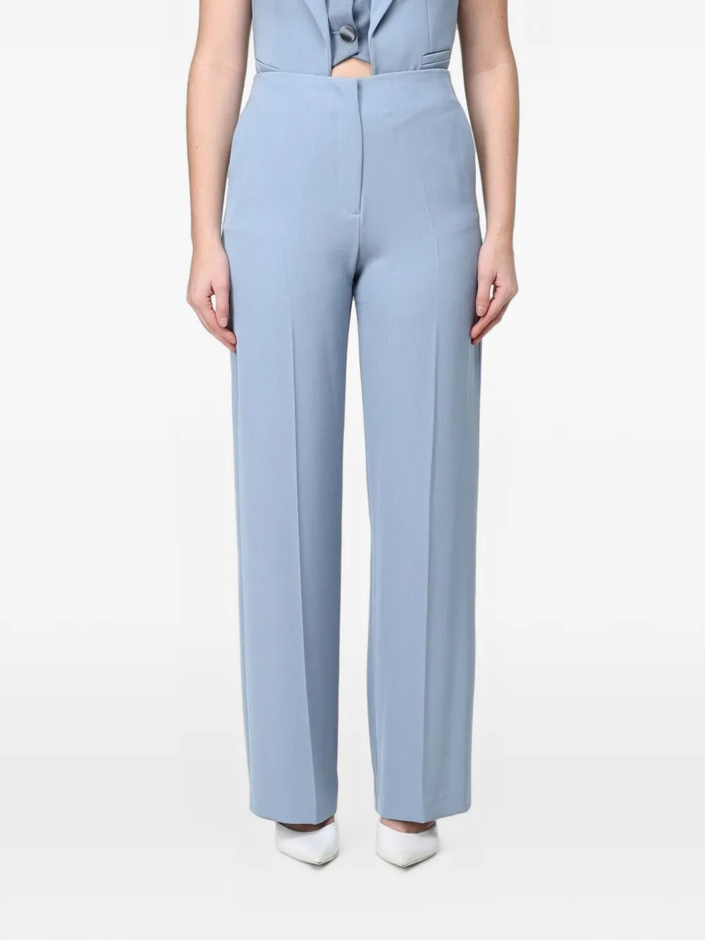 Hanita pressed-crease tailored trousers Blauw