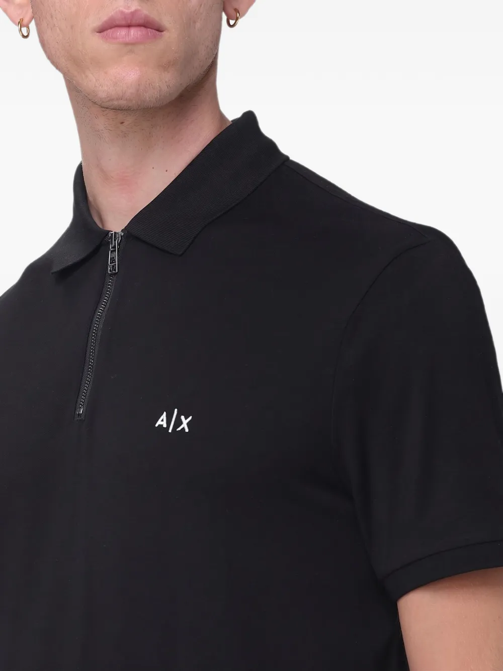 Armani Exchange polo shirt in technical fabric Zwart