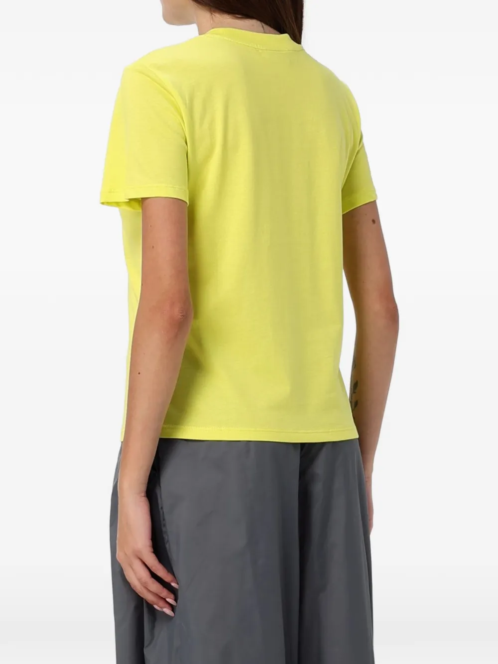 Emporio Armani T-shirt met pailletten logo Geel
