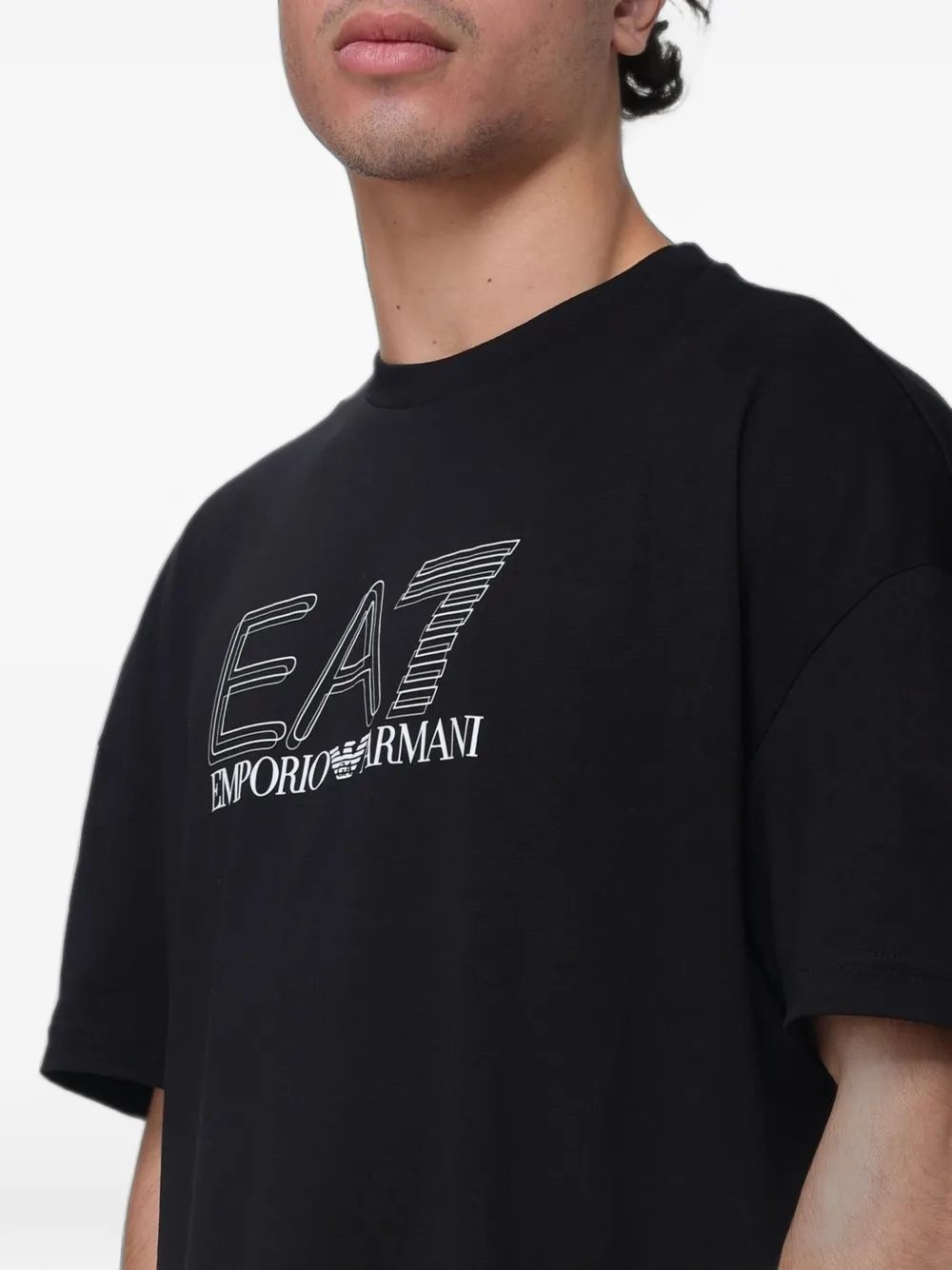 Ea7 Emporio Armani EA7 logo-print T-shirt Zwart