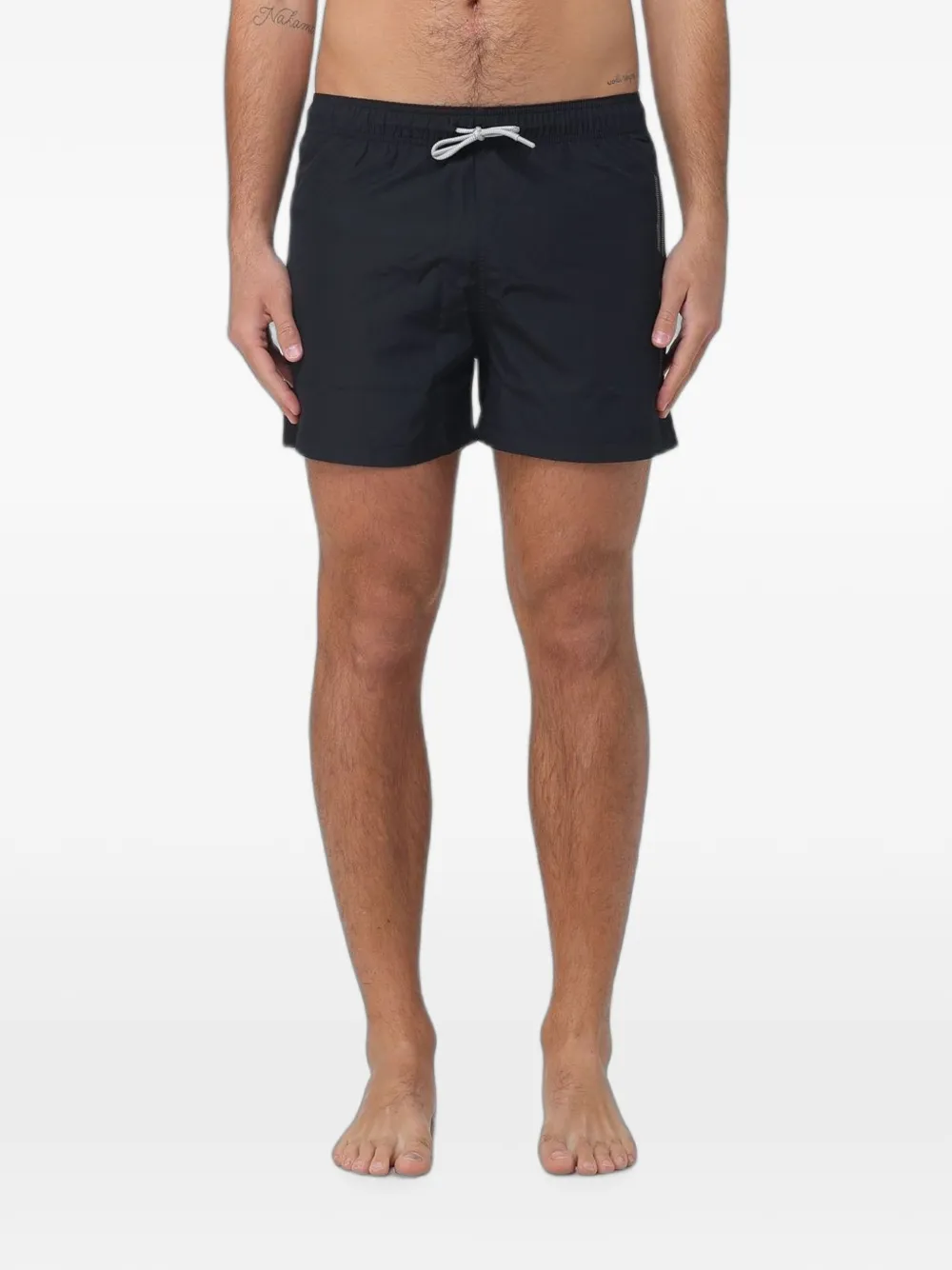 Ea7 Emporio Armani logo-print drawstring swim shorts - Nero