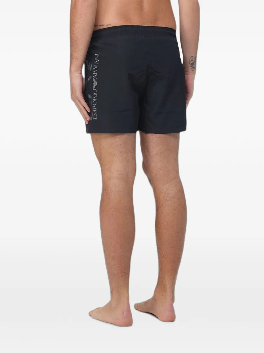 Ea7 Emporio Armani Zwembroek met logoprint en trekkoord Zwart