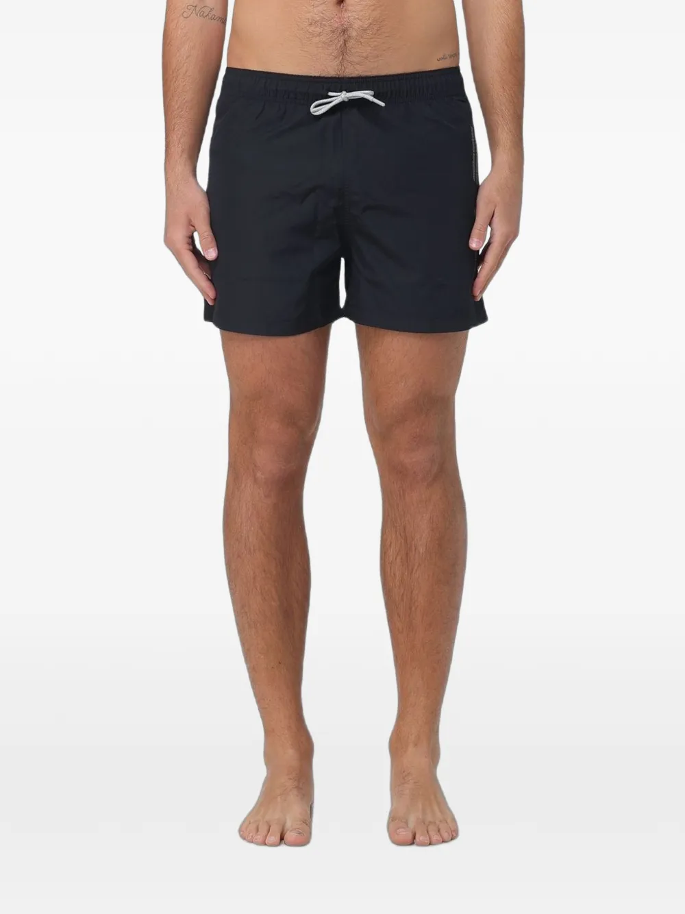 Ea7 Emporio Armani logo-print drawstring swim shorts - Nero