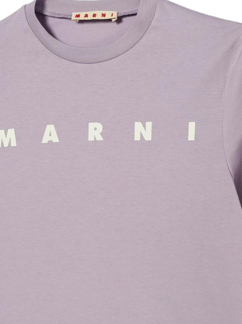 Marni Kids Katoenen T-shirt met logoprint Paars