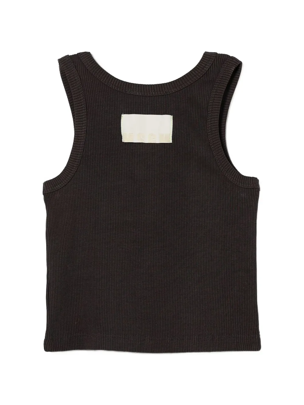 MSGM Kids logo-print ribbed tank top Grijs