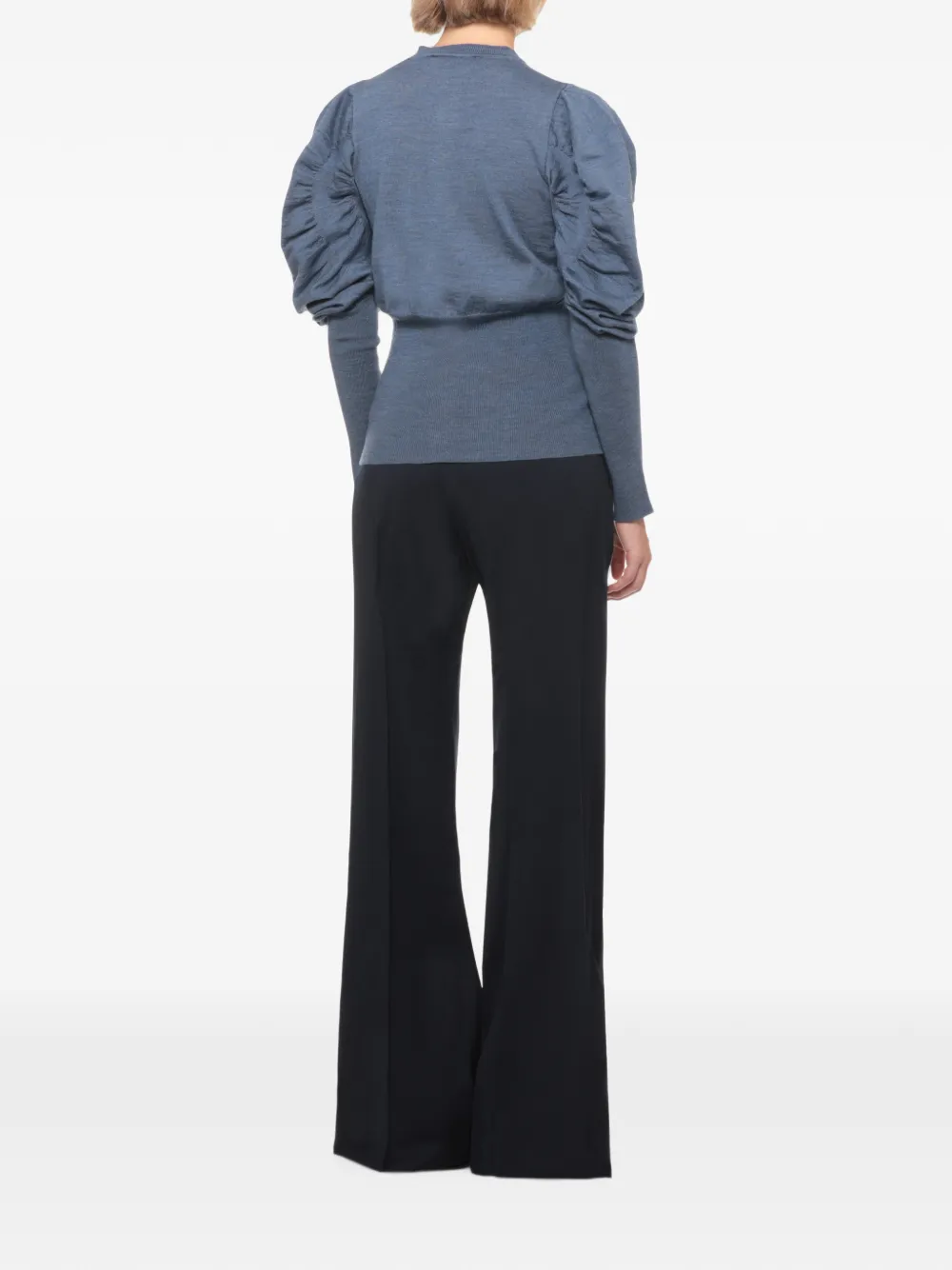 Vivienne Westwood Orb-embroidered puff-sleeve cardigan Blauw