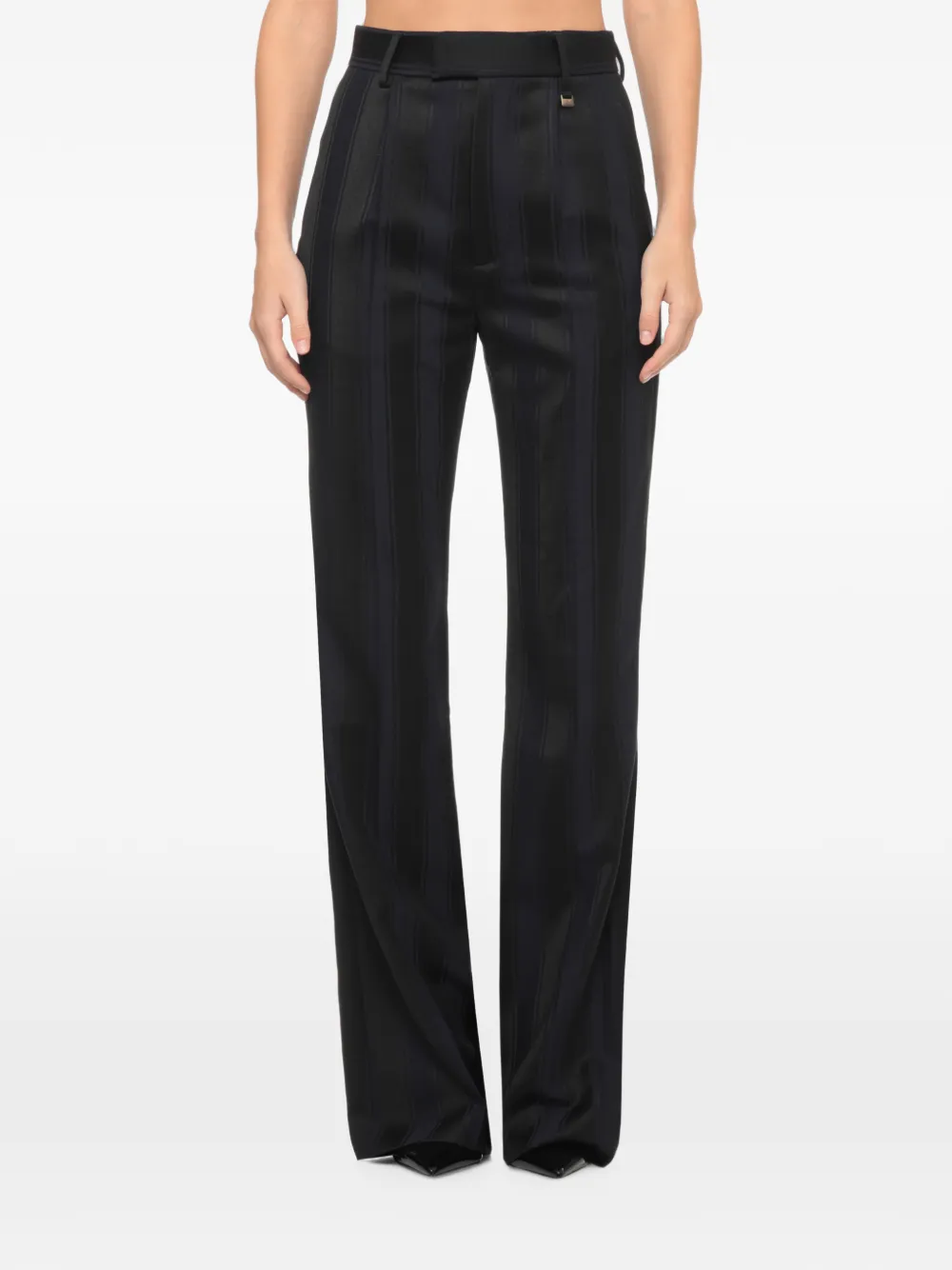 Vivienne Westwood stripe-pattern wool trousers Blauw
