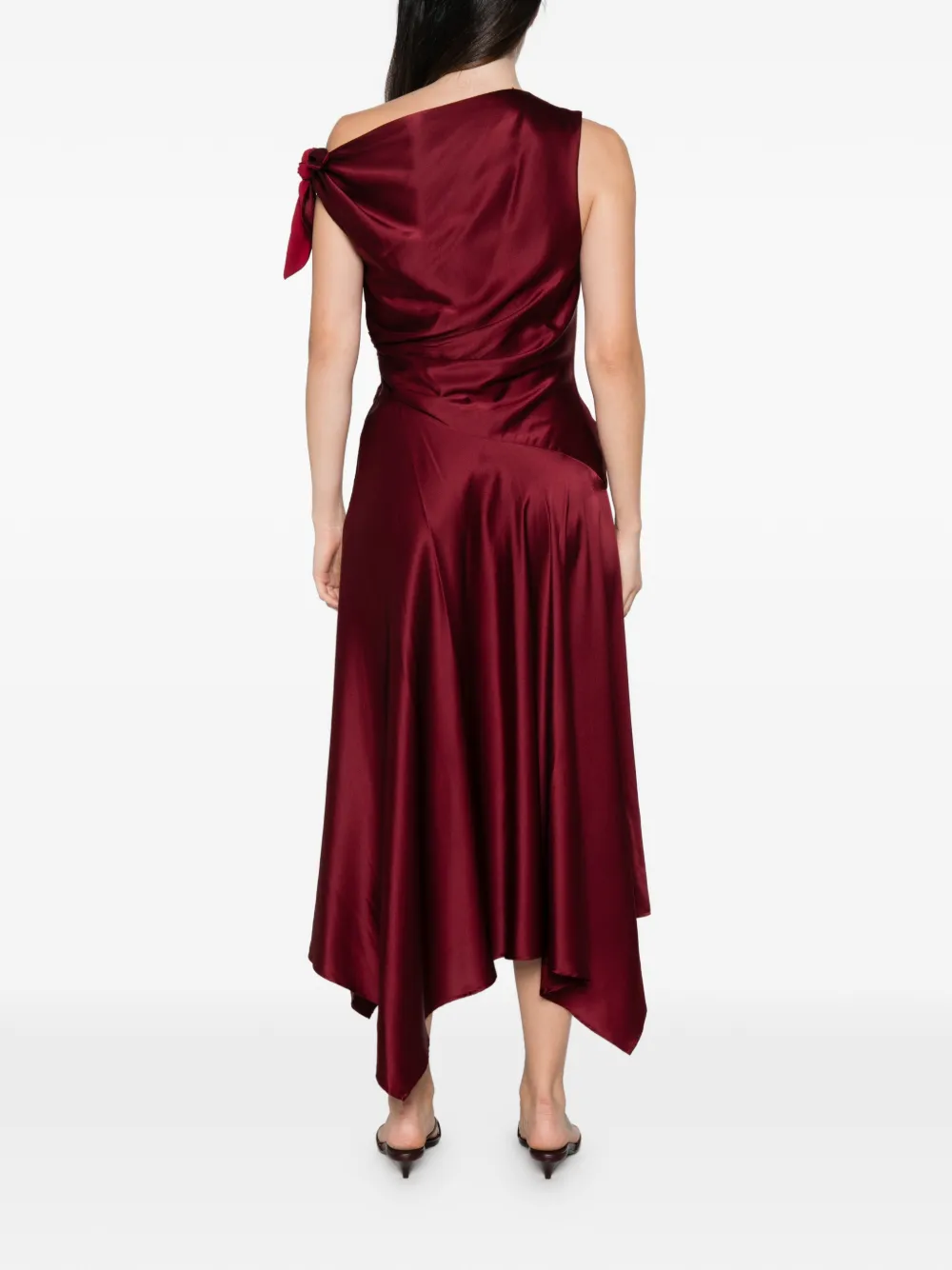 STAUD Portia midi dress Rood