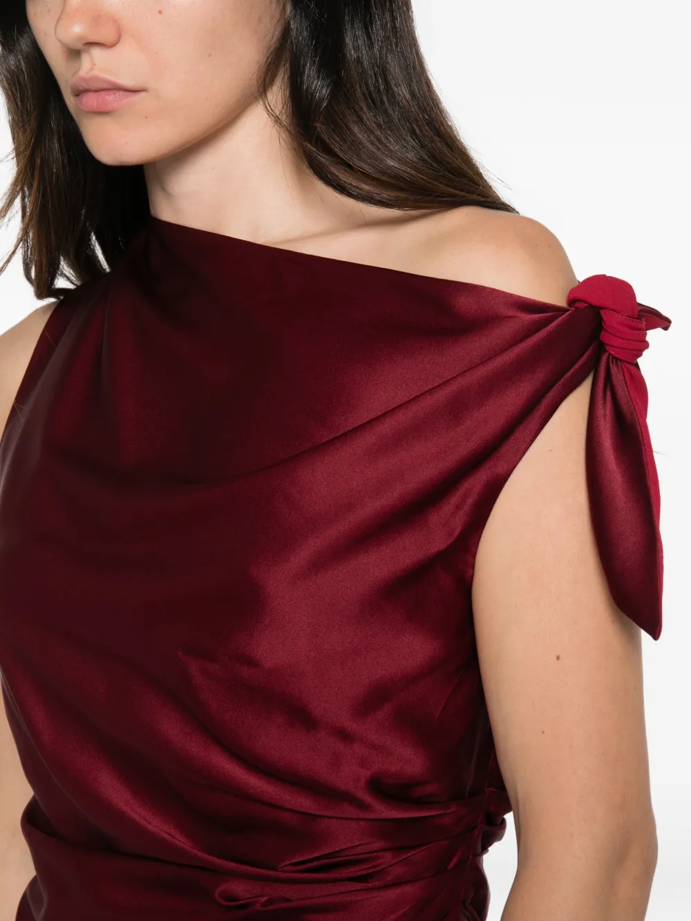 STAUD Portia midi dress Rood