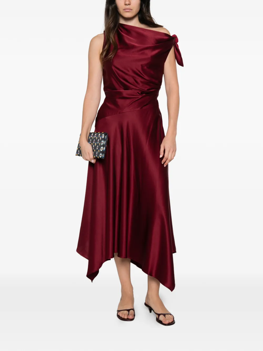 STAUD Portia midi dress Rood