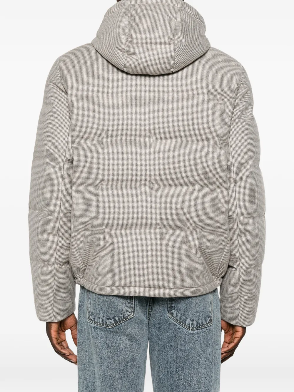 Brunello Cucinelli houndstooth-pattern quilted jacket Grijs