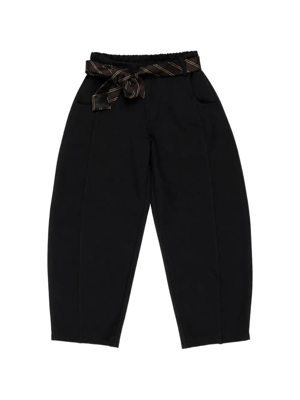 Miss Grant Kids belted pleated trousers - Nero
