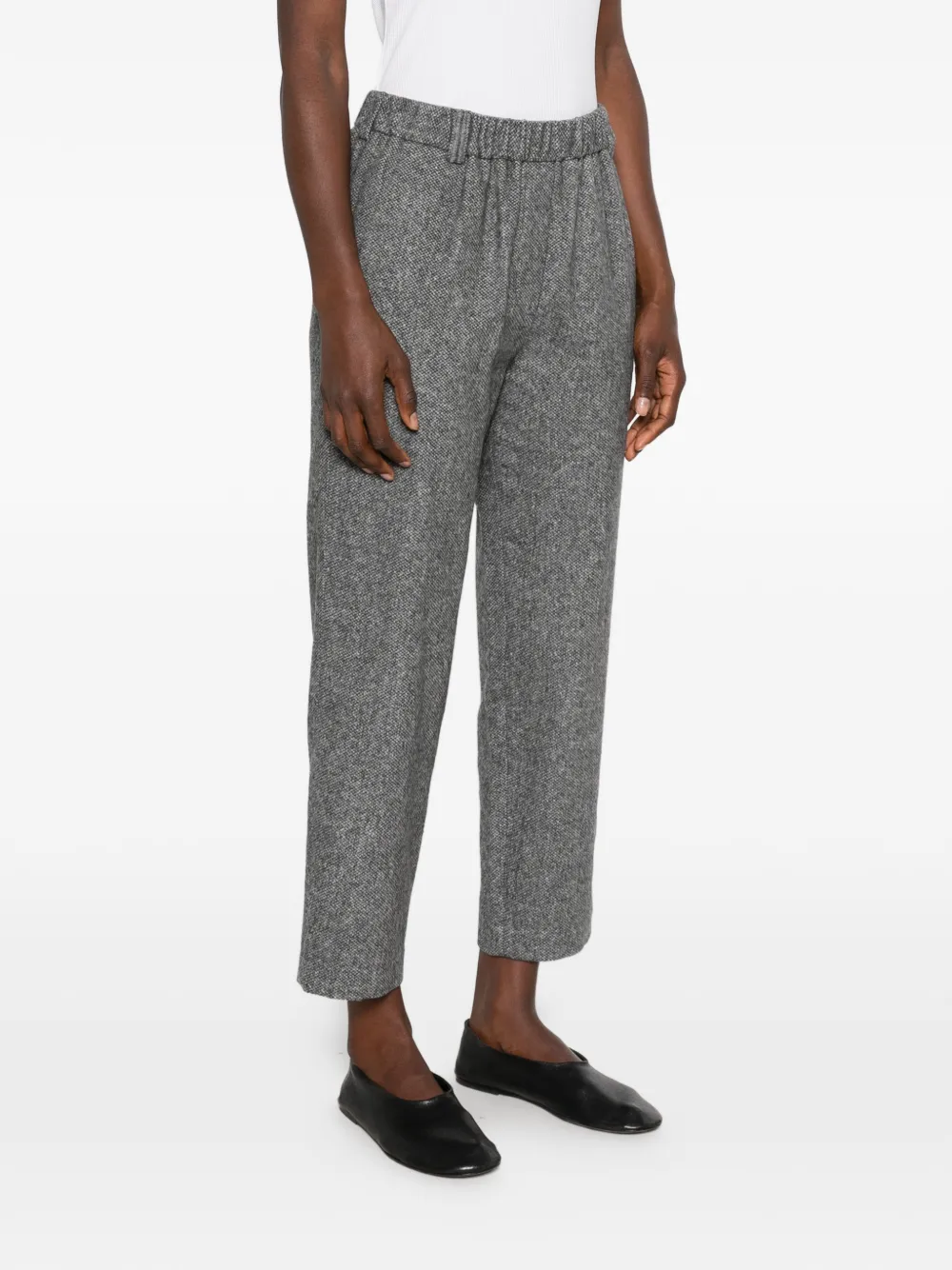 Antonelli herringbone-pattern elasticated-waistband trousers Grijs