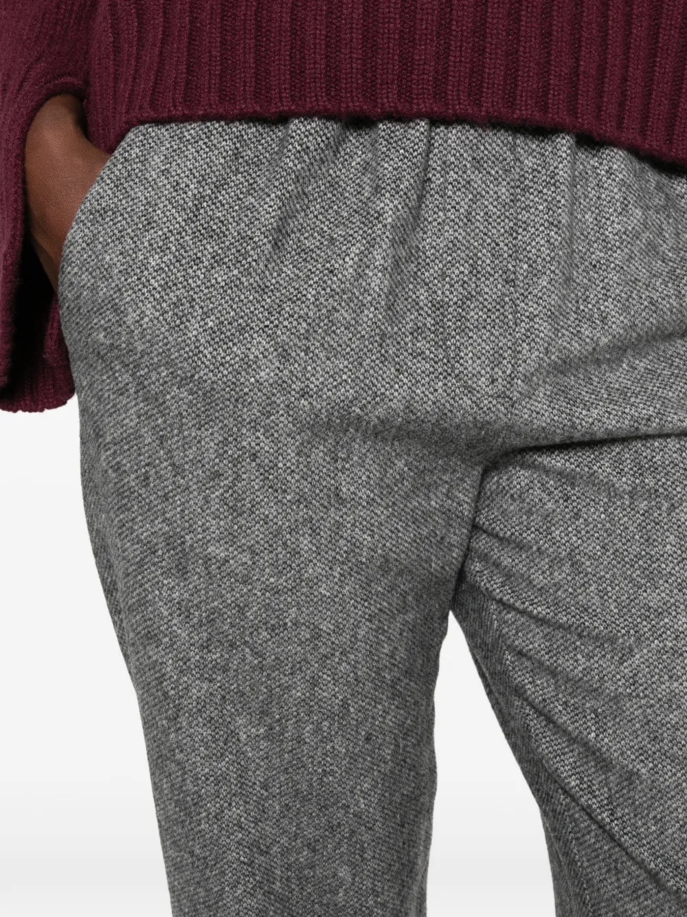 Antonelli herringbone-pattern elasticated-waistband trousers Grijs
