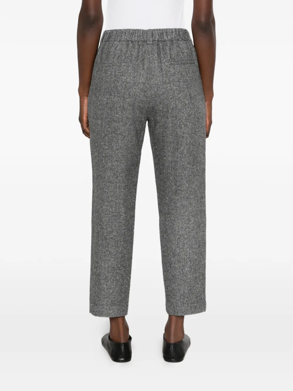 Antonelli herringbone-pattern elasticated-waistband trousers Grijs