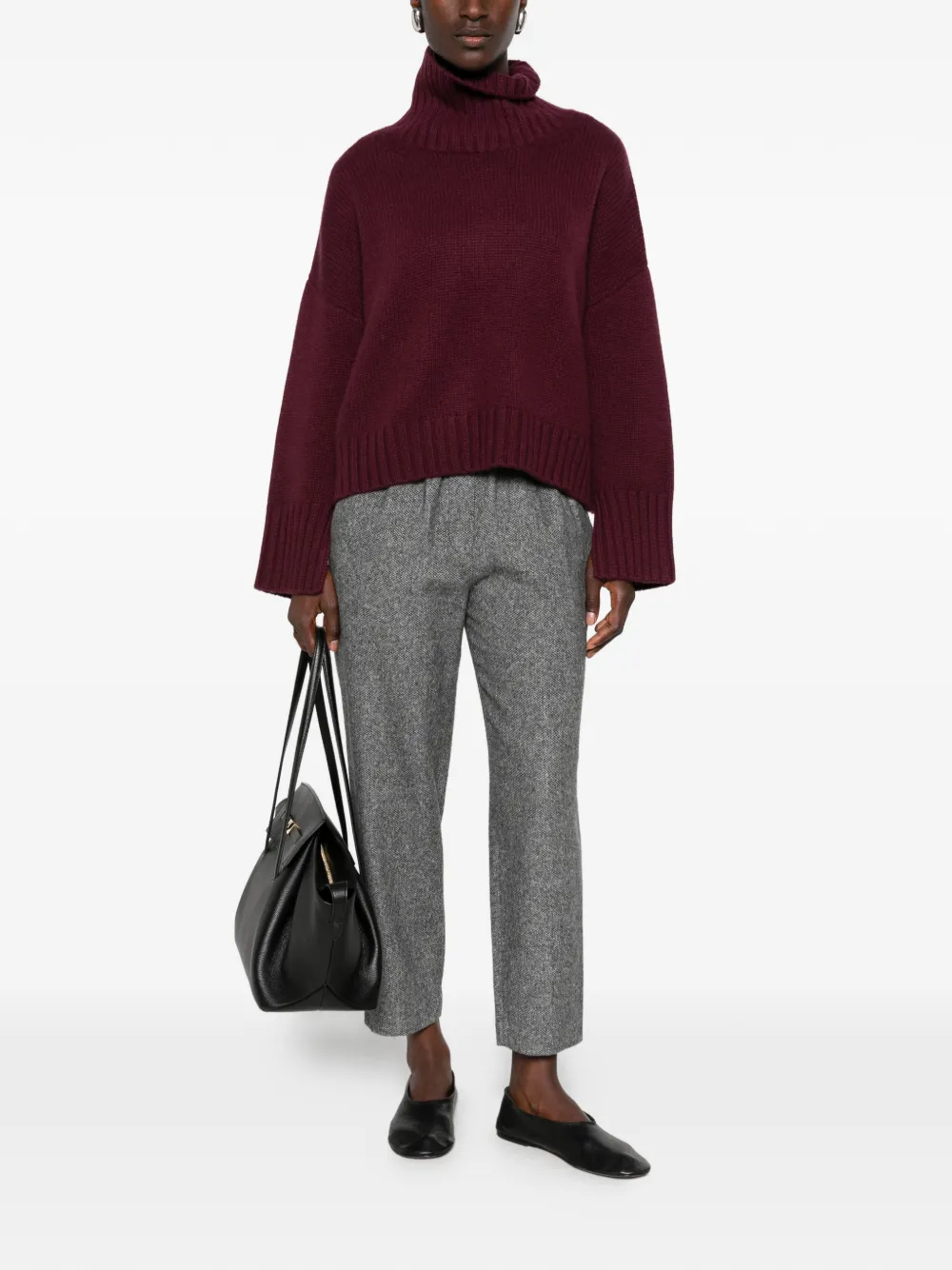 Antonelli herringbone-pattern elasticated-waistband trousers Grijs