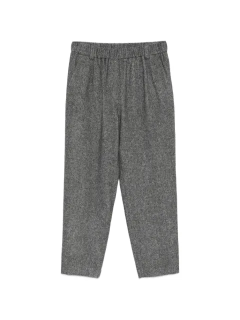 Antonelli herringbone-pattern elasticated-waistband trousers