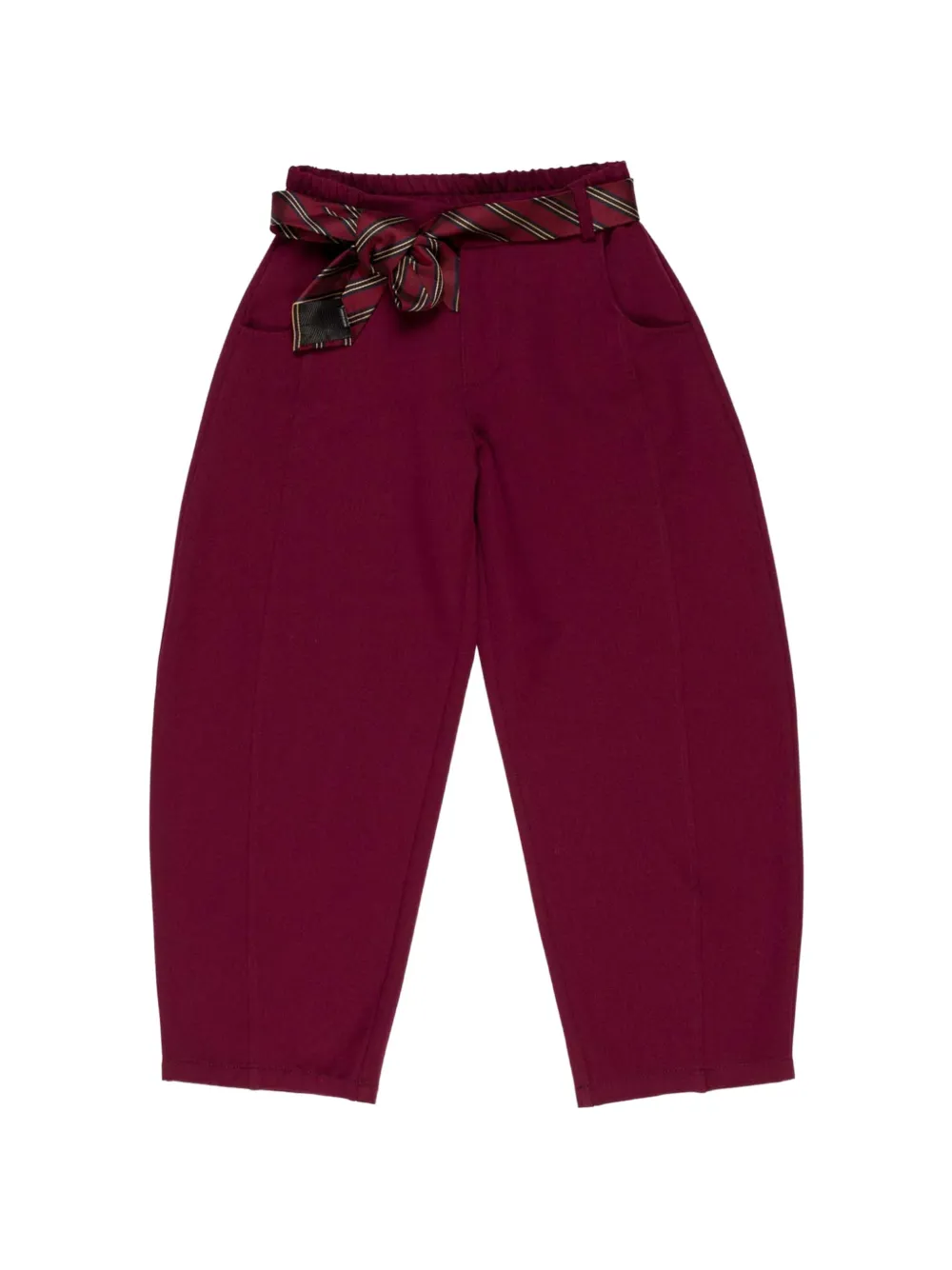 Miss Grant Kids belted tapered trousers - Rosso