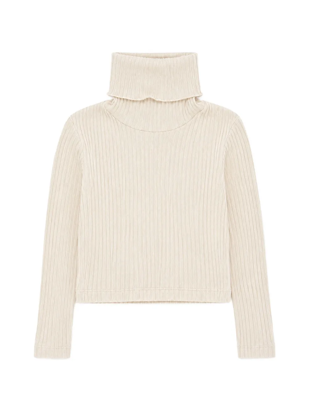 Miss Grant Kids roll-neck ribbed-knit sweater - Toni neutri