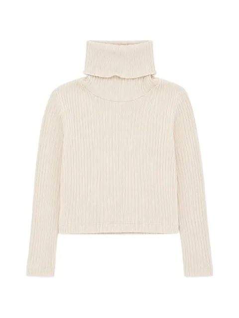 Miss Grant Kids roll-neck ribbed-knit sweater